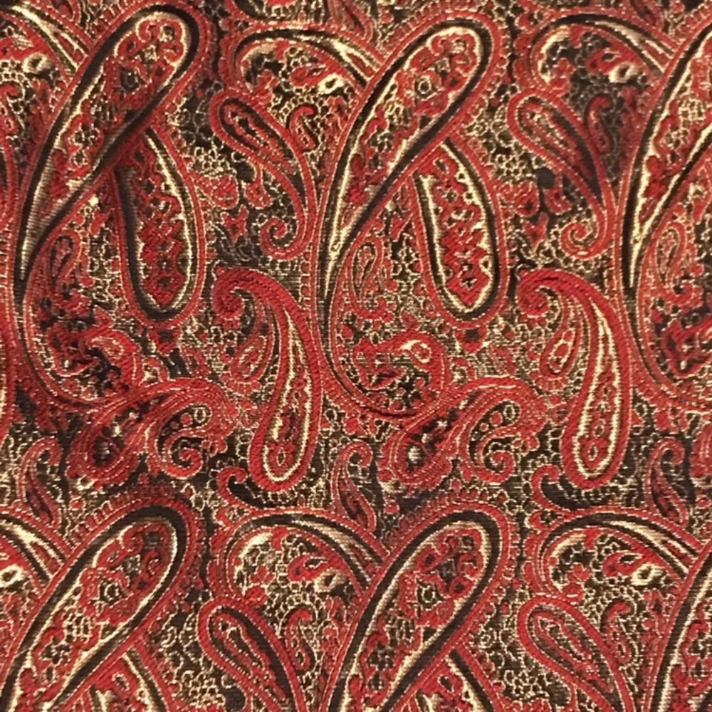 🍄3/$20 Sz10 The Limited Red Gold Paisley Faux Leather Skirt - Picture 4 of 7